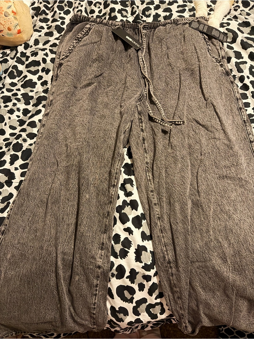 Fashion Nova Black Wash Wide Leg Jeans - 1X